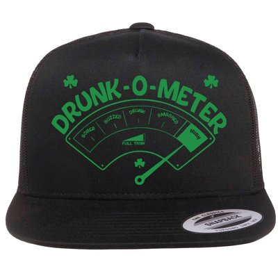 Drunk O Meter Sober Boozed Drunk Smashed Irish Clover Shamrocks Flatbill Hat