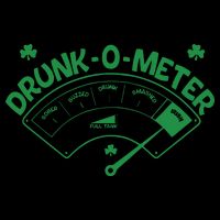Drunk O Meter Sober Boozed Drunk Smashed Irish Clover Shamrocks Flat Bill Trucker Hat