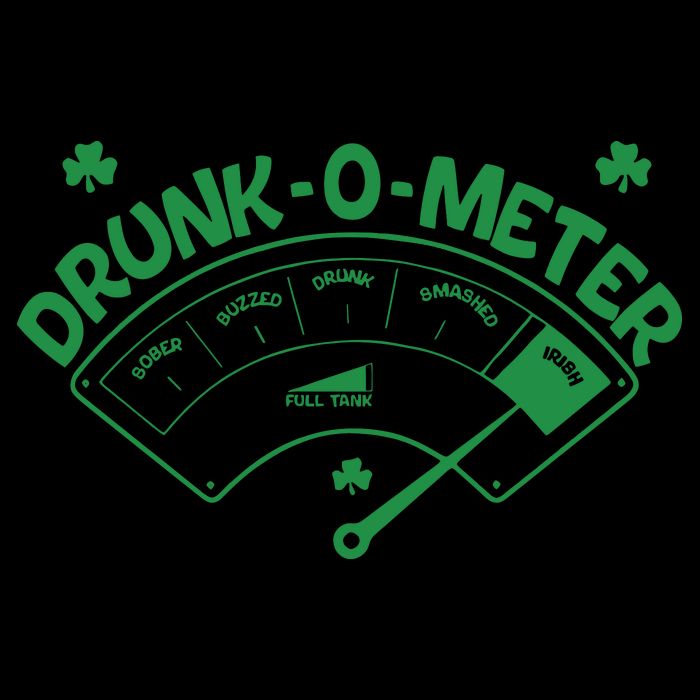 Drunk O Meter Sober Boozed Drunk Smashed Irish Clover Shamrocks Flat Bill Trucker Hat