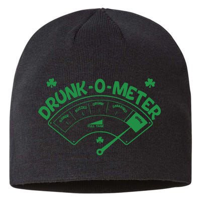 Drunk O Meter Sober Boozed Drunk Smashed Irish Clover Shamrocks Sustainable Beanie