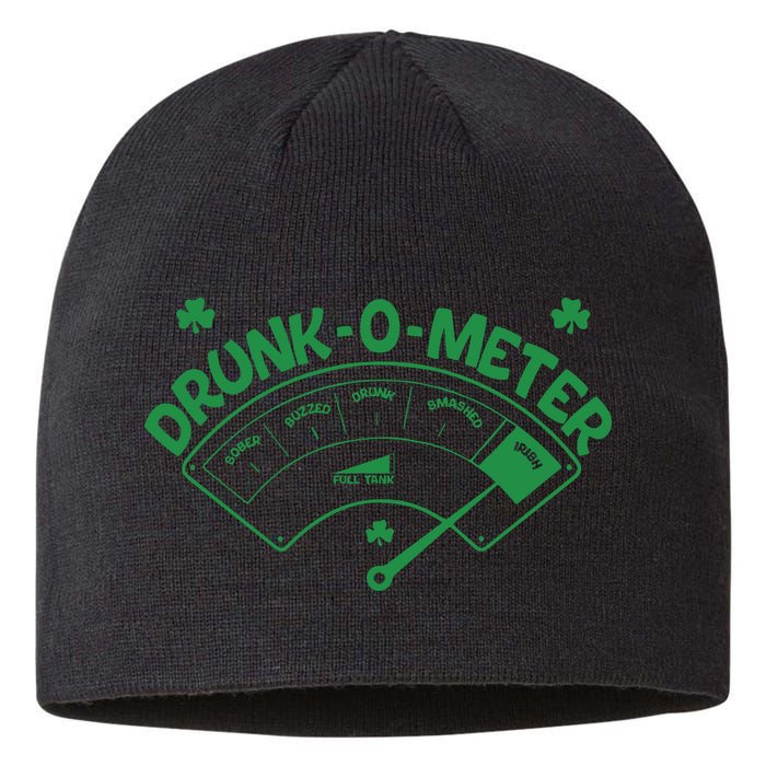 Drunk O Meter Sober Boozed Drunk Smashed Irish Clover Shamrocks Sustainable Beanie