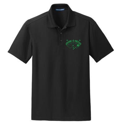 Drunk O Meter Sober Boozed Drunk Smashed Irish Clover Shamrocks Dry Zone Grid Polo