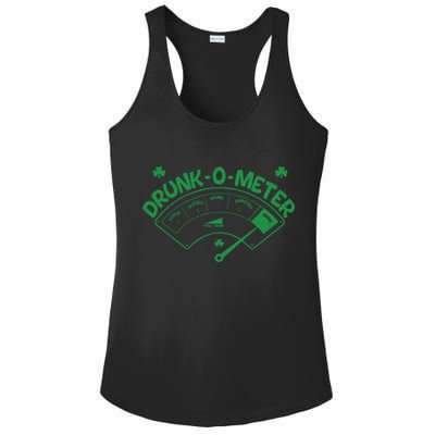 Drunk O Meter Sober Boozed Drunk Smashed Irish Clover Shamrocks Ladies PosiCharge Competitor Racerback Tank