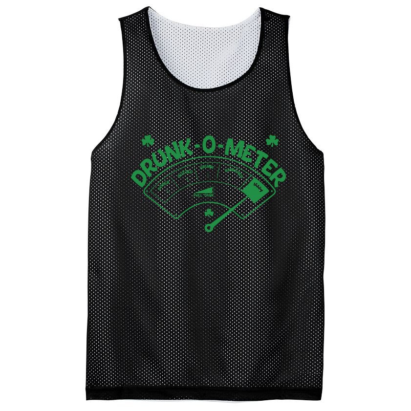 Drunk O Meter Sober Boozed Drunk Smashed Irish Clover Shamrocks Mesh Reversible Basketball Jersey Tank