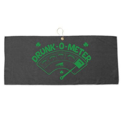 Drunk O Meter Sober Boozed Drunk Smashed Irish Clover Shamrocks Large Microfiber Waffle Golf Towel