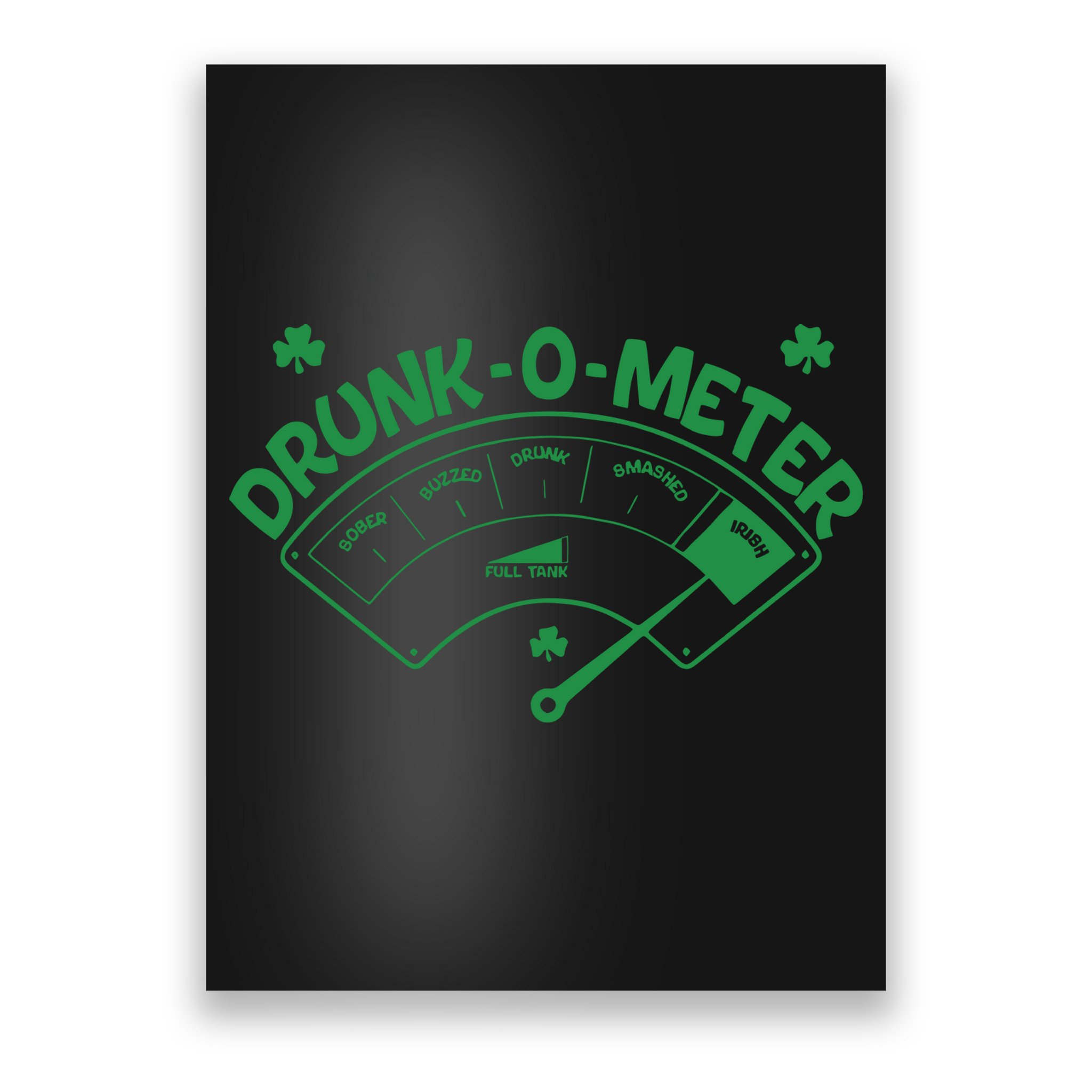 Drunk O Meter Sober Boozed Drunk Smashed Irish Clover Shamrocks Poster