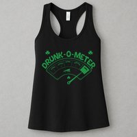 Drunk O Meter Sober Boozed Drunk Smashed Irish Clover Shamrocks Womens Tank Top