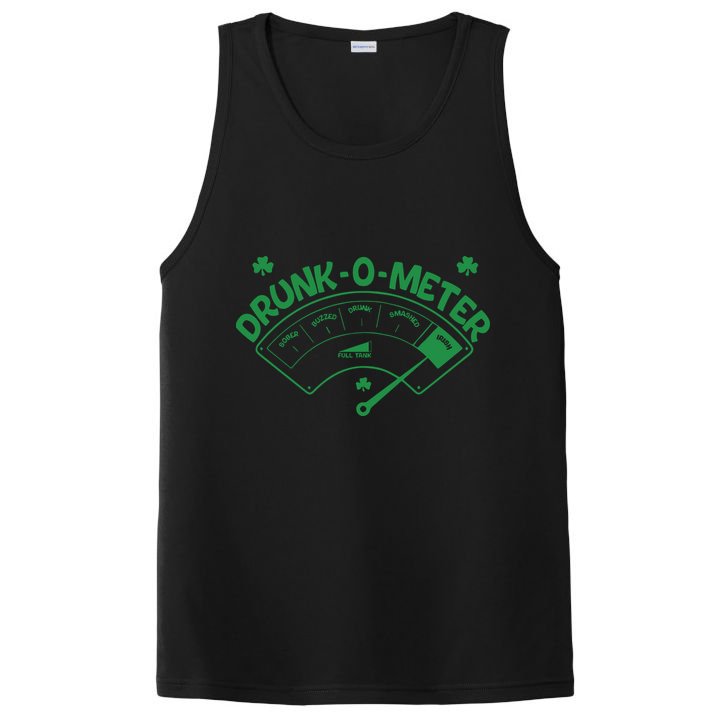 Drunk O Meter Sober Boozed Drunk Smashed Irish Clover Shamrocks PosiCharge Competitor Tank