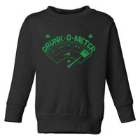 Drunk O Meter Sober Boozed Drunk Smashed Irish Clover Shamrocks Toddler Sweatshirt