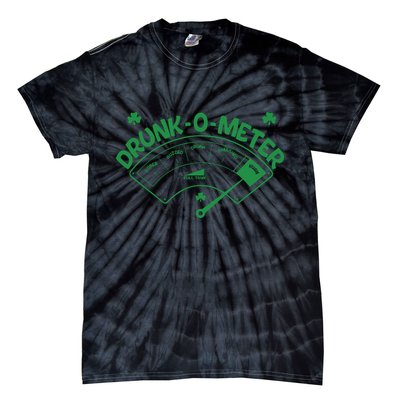 Drunk O Meter Sober Boozed Drunk Smashed Irish Clover Shamrocks Tie-Dye T-Shirt