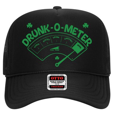 Drunk O Meter Sober Boozed Drunk Smashed Irish Clover Shamrocks Trucker Hat