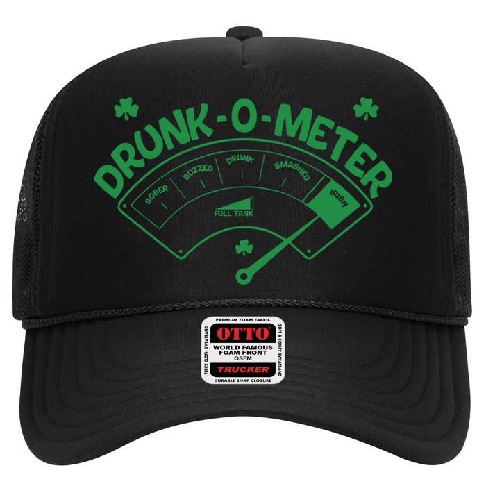 Drunk O Meter Sober Boozed Drunk Smashed Irish Clover Shamrocks Trucker Hat