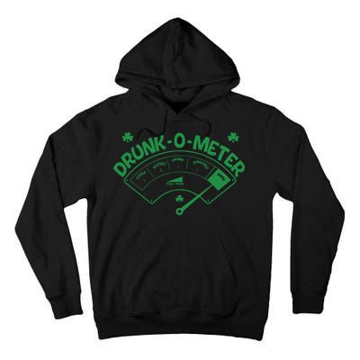 Drunk O Meter Sober Boozed Drunk Smashed Irish Clover Shamrocks Tall Hoodie