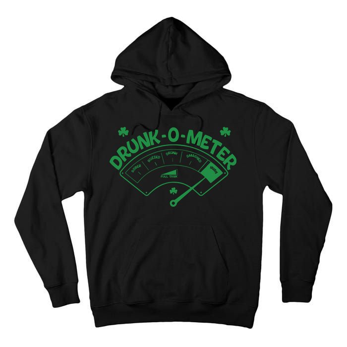 Drunk O Meter Sober Boozed Drunk Smashed Irish Clover Shamrocks Tall Hoodie