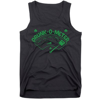 Drunk O Meter Sober Boozed Drunk Smashed Irish Clover Shamrocks Tank Top