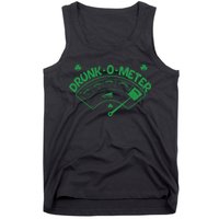 Drunk O Meter Sober Boozed Drunk Smashed Irish Clover Shamrocks Tank Top
