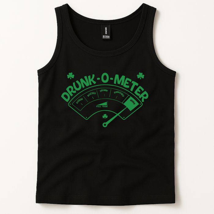 Drunk O Meter Sober Boozed Drunk Smashed Irish Clover Shamrocks Tank Top