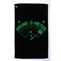 Drunk O Meter Sober Boozed Drunk Smashed Irish Clover Shamrocks Golf Towel