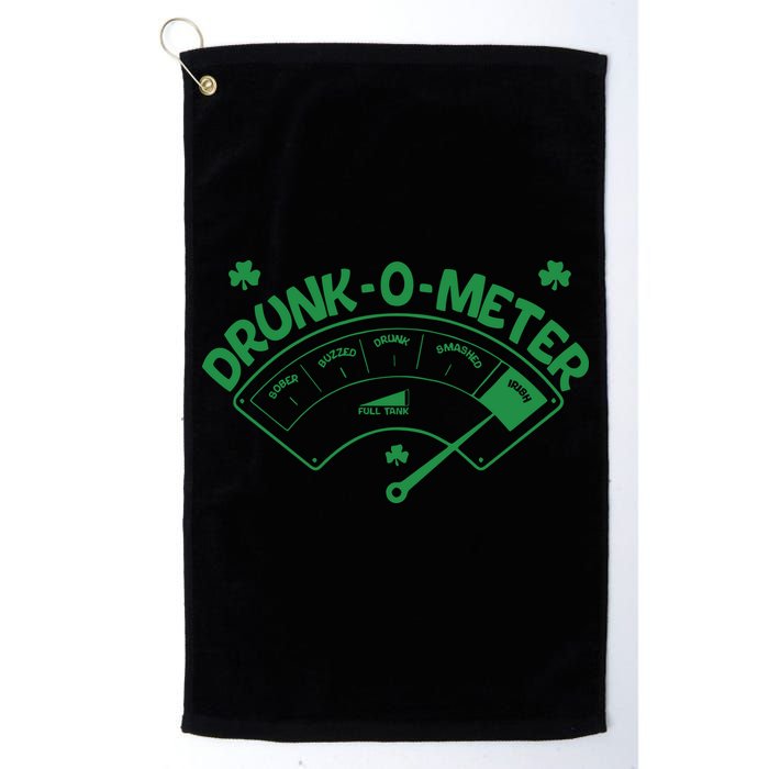 Drunk O Meter Sober Boozed Drunk Smashed Irish Clover Shamrocks Golf Towel