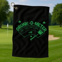 Drunk O Meter Sober Boozed Drunk Smashed Irish Clover Shamrocks Golf Towel