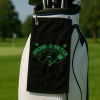 Drunk O Meter Sober Boozed Drunk Smashed Irish Clover Shamrocks Golf Towel