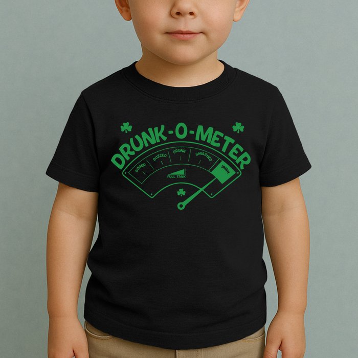 Drunk O Meter Sober Boozed Drunk Smashed Irish Clover Shamrocks Toddler T-Shirt