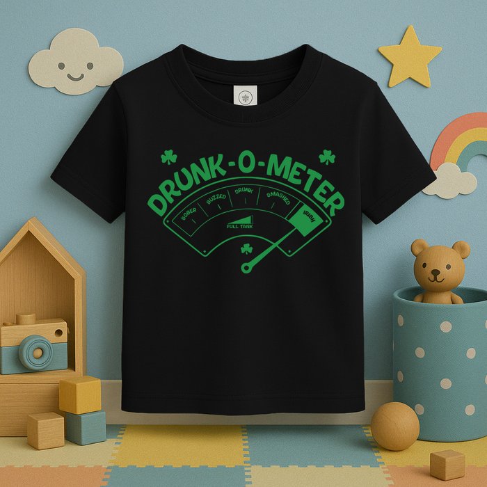 Drunk O Meter Sober Boozed Drunk Smashed Irish Clover Shamrocks Toddler T-Shirt