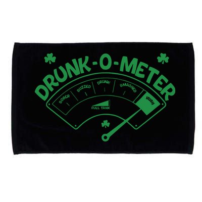 Drunk O Meter Sober Boozed Drunk Smashed Irish Clover Shamrocks Microfiber Hand Towel