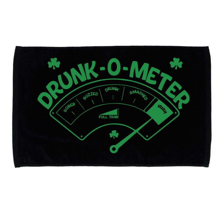 Drunk O Meter Sober Boozed Drunk Smashed Irish Clover Shamrocks Microfiber Hand Towel