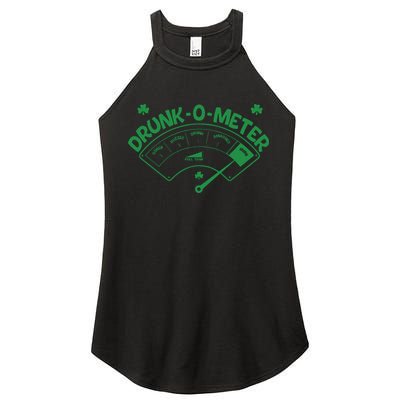 Drunk O Meter Sober Boozed Drunk Smashed Irish Clover Shamrocks Women's Perfect Tri Rocker Tank