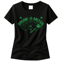 Drunk O Meter Sober Boozed Drunk Smashed Irish Clover Shamrocks Womens T-Shirt