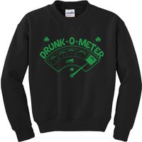 Drunk O Meter Sober Boozed Drunk Smashed Irish Clover Shamrocks Kids Sweatshirt