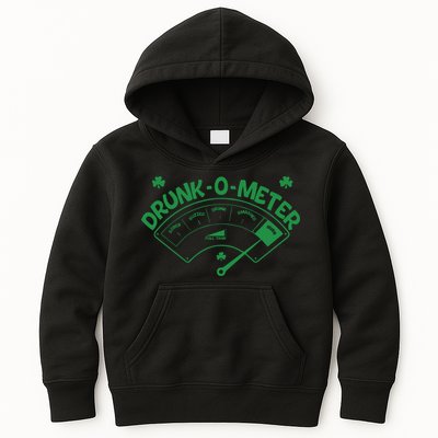 Drunk O Meter Sober Boozed Drunk Smashed Irish Clover Shamrocks Kids Hoodie