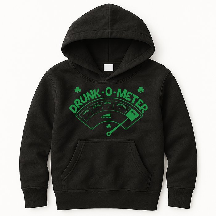 Drunk O Meter Sober Boozed Drunk Smashed Irish Clover Shamrocks Kids Hoodie
