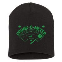Drunk O Meter Sober Boozed Drunk Smashed Irish Clover Shamrocks Short Acrylic Beanie