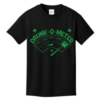 Drunk O Meter Sober Boozed Drunk Smashed Irish Clover Shamrocks Kids T-Shirt