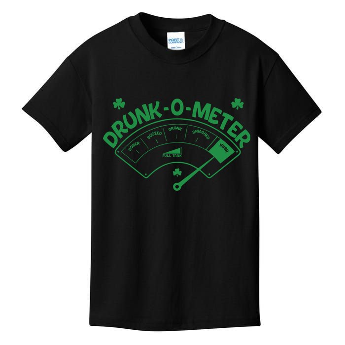 Drunk O Meter Sober Boozed Drunk Smashed Irish Clover Shamrocks Kids T-Shirt