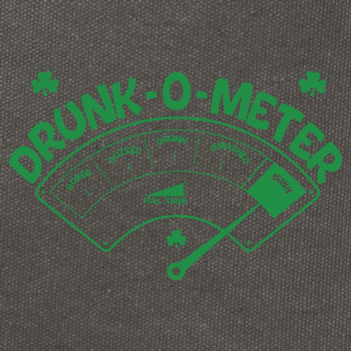 Drunk O Meter Sober Boozed Drunk Smashed Irish Clover Shamrocks Cotton Canvas Backpack