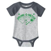 Drunk O Meter Sober Boozed Drunk Smashed Irish Clover Shamrocks Infant Baby Jersey Bodysuit