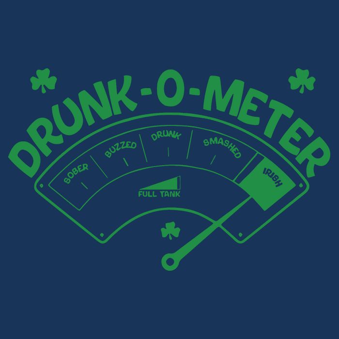 Drunk O Meter Sober Boozed Drunk Smashed Irish Clover Shamrocks Infant Baby Jersey Bodysuit
