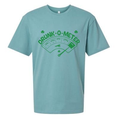 Drunk O Meter Sober Boozed Drunk Smashed Irish Clover Shamrocks Sueded Cloud Jersey T-Shirt