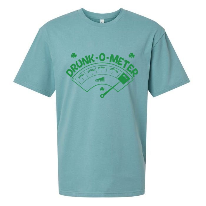 Drunk O Meter Sober Boozed Drunk Smashed Irish Clover Shamrocks Sueded Cloud Jersey T-Shirt