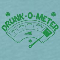 Drunk O Meter Sober Boozed Drunk Smashed Irish Clover Shamrocks Sueded Cloud Jersey T-Shirt