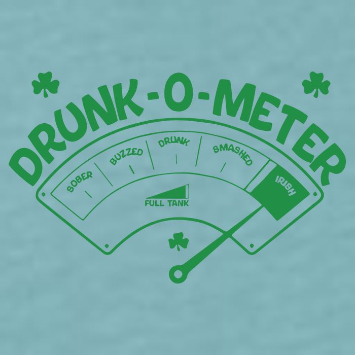 Drunk O Meter Sober Boozed Drunk Smashed Irish Clover Shamrocks Sueded Cloud Jersey T-Shirt
