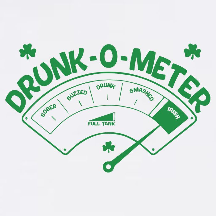 Drunk O Meter Sober Boozed Drunk Smashed Irish Clover Shamrocks Garment-Dyed Sweatshirt