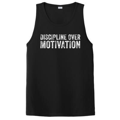 Discipline Over Motivation Goals Hard Work Gym Vintage PosiCharge Competitor Tank