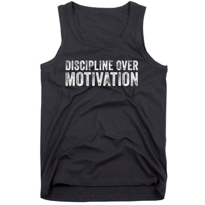 Discipline Over Motivation Goals Hard Work Gym Vintage Tank Top