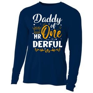 Daddy Of Mr One Derful 1st Birthday Party First Onederful Cooling Performance Long Sleeve Crew