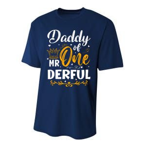 Daddy Of Mr One Derful 1st Birthday Party First Onederful Performance Sprint T-Shirt