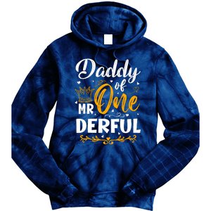 Daddy Of Mr One Derful 1st Birthday Party First Onederful Tie Dye Hoodie